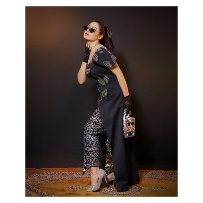 Payal Dawar Modern Ethenics Textured Long Top and Pant (Set of 2)