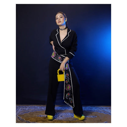 Payal Dawar Black Ethnic Solid Co-Ord (Set of 2)