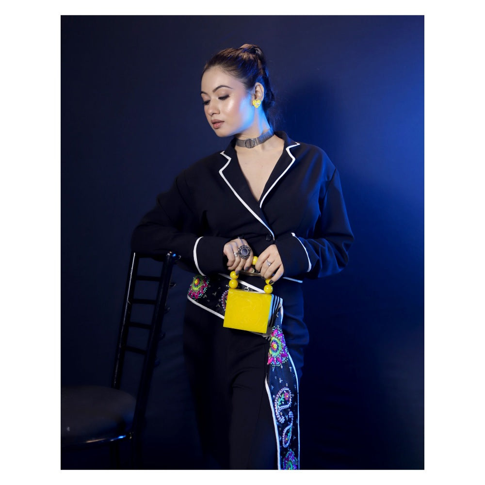 Payal Dawar Black Ethnic Solid Co-Ord (Set of 2)