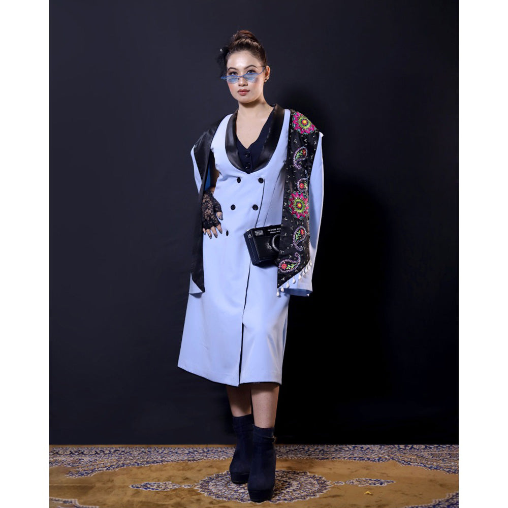 Payal Dawar Blue Blazer Dress