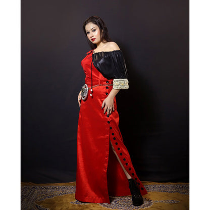 Payal Dawar Red Bold and Bossy Top and Dress (Set of 2)