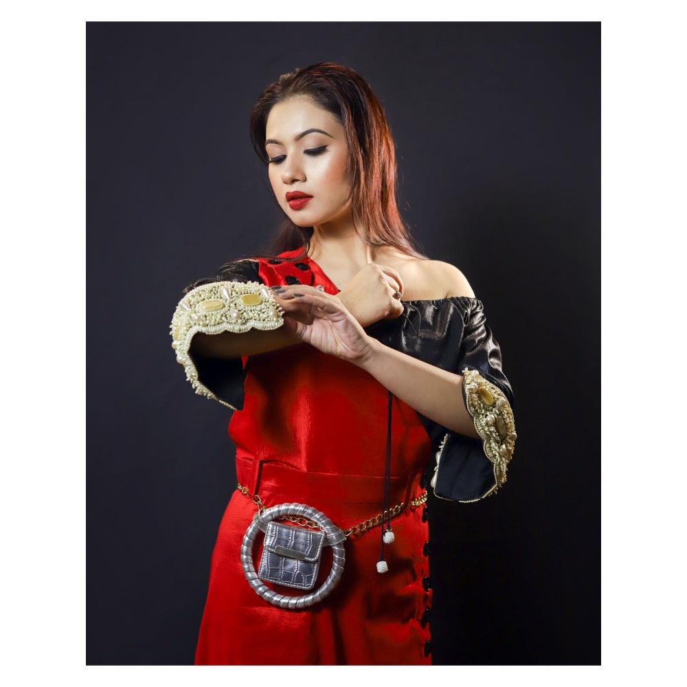 Payal Dawar Red Bold and Bossy Top and Dress (Set of 2)