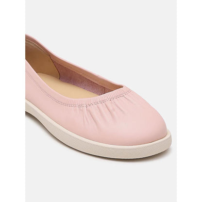 PAZZION Women's Pink Tammy Ruched Round-Toe Ballerina