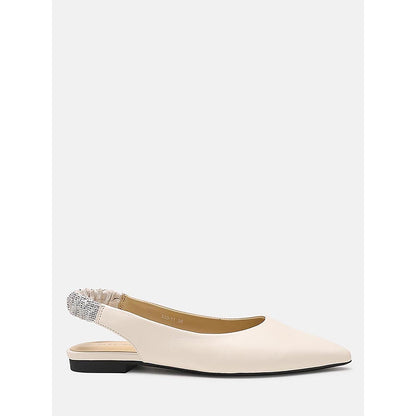 PAZZION Women's Beige Rita Sparkle Slingback Sandals