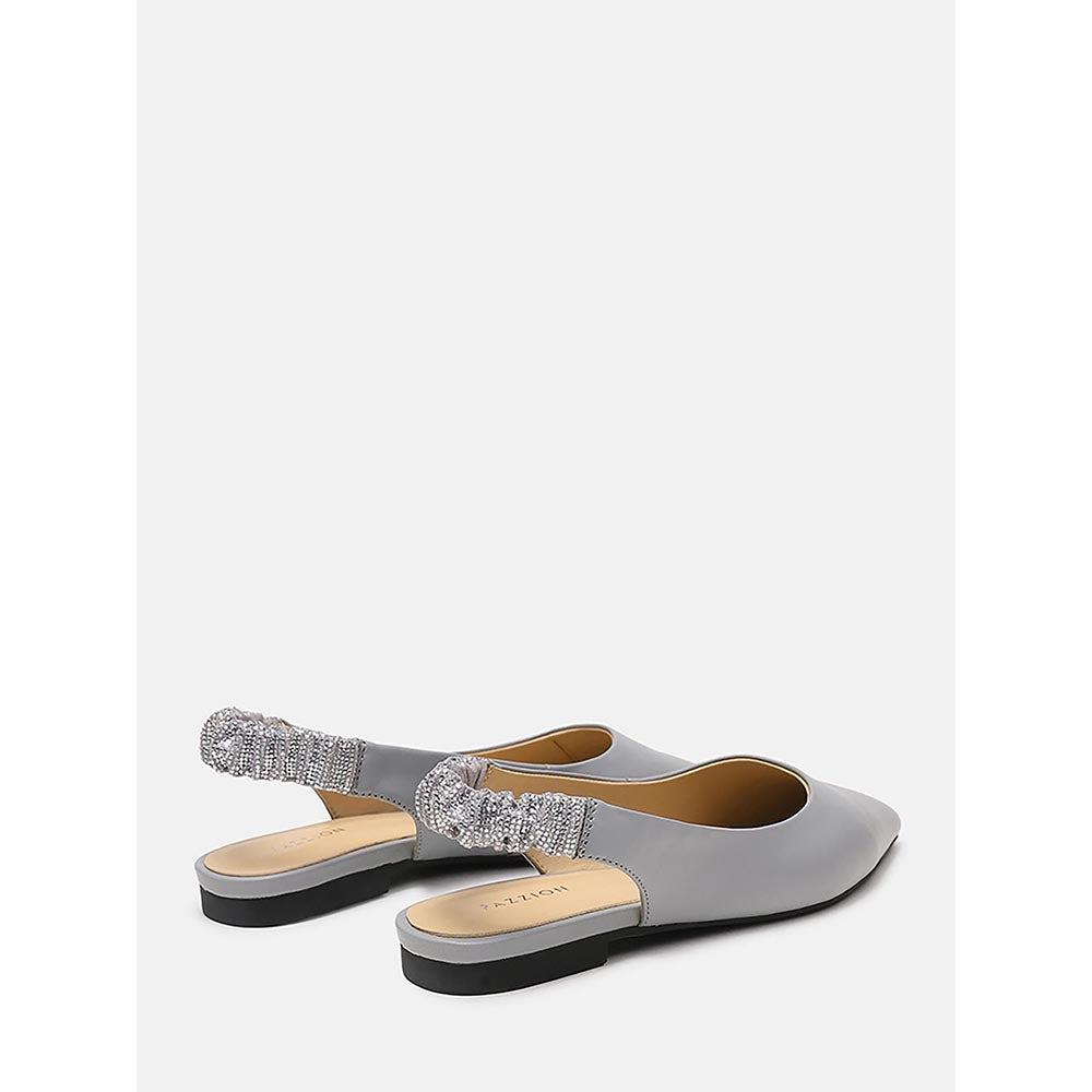 PAZZION Women's Grey Rita Sparkle Slingback Sandals