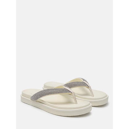 PAZZION Women's Beige Dazzle Luxe Crystal Sandals