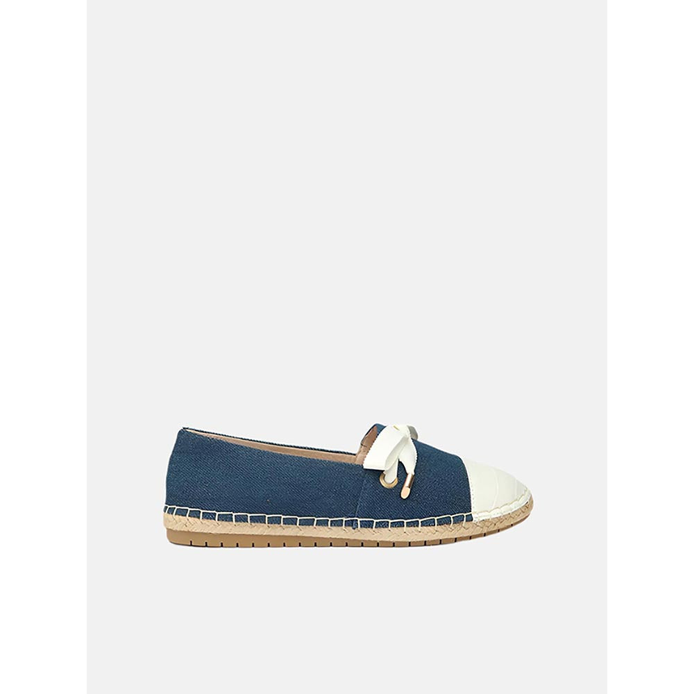 PAZZION Women's Blue Denim Ribbon Espadrilles