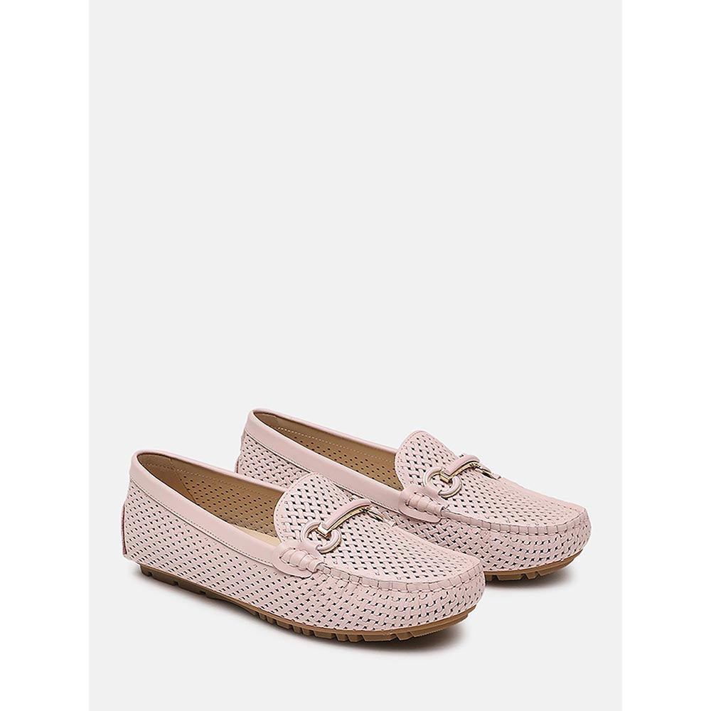 PAZZION Women's Pink Verona Perforated Bit Loafers