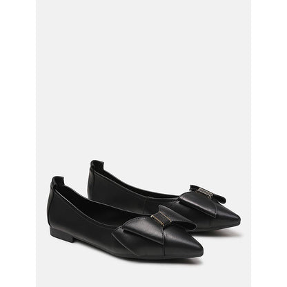 PAZZION Women's Black Alicia Bow Ballerina
