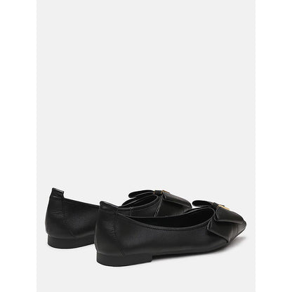 PAZZION Women's Black Alicia Bow Ballerina