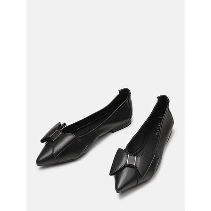 PAZZION Women's Black Alicia Bow Ballerina