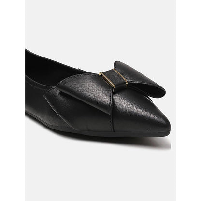 PAZZION Women's Black Alicia Bow Ballerina