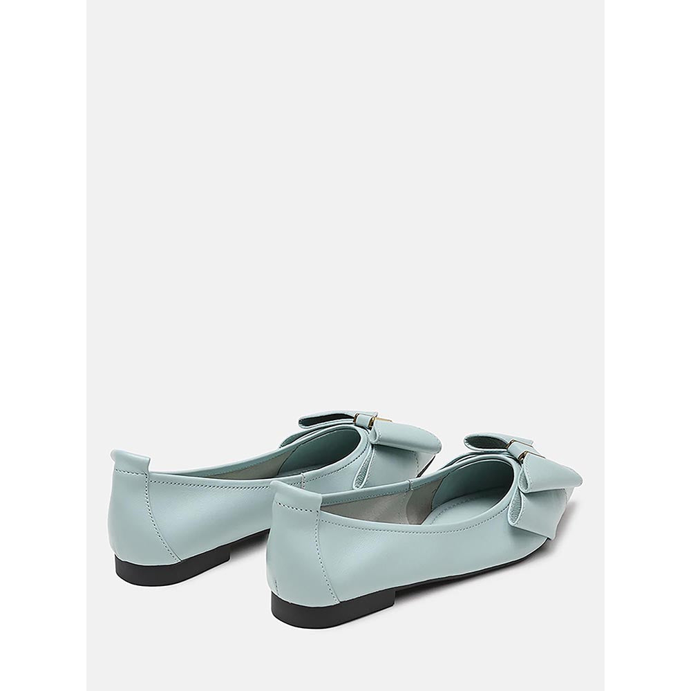 PAZZION Women's Light Blue Alicia Bow Ballerina