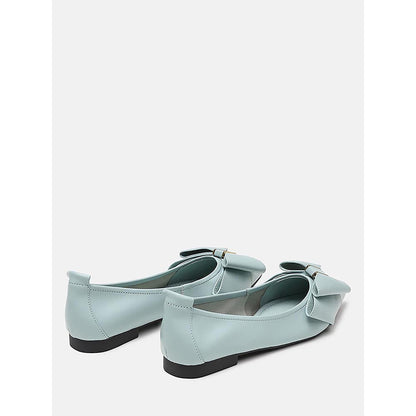 PAZZION Women's Light Blue Alicia Bow Ballerina
