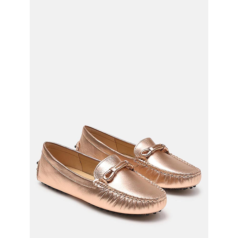 PAZZION Women's Beige Eve Metallic Loafers