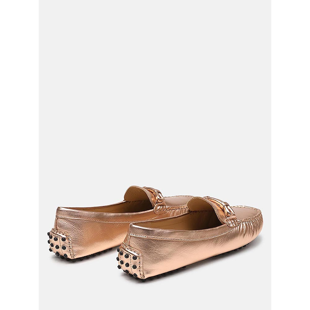 PAZZION Women's Beige Eve Metallic Loafers