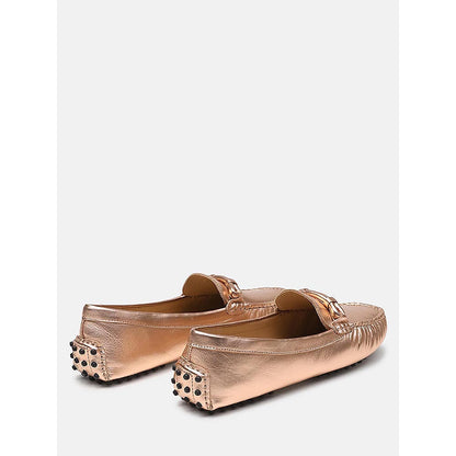 PAZZION Women's Beige Eve Metallic Loafers
