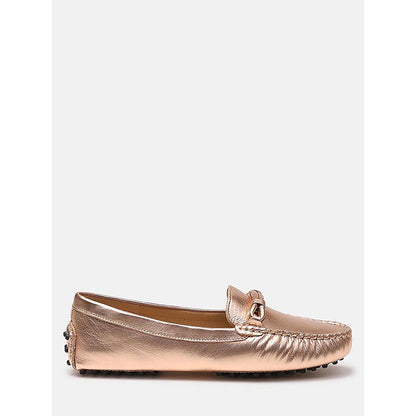 PAZZION Women's Beige Eve Metallic Loafers