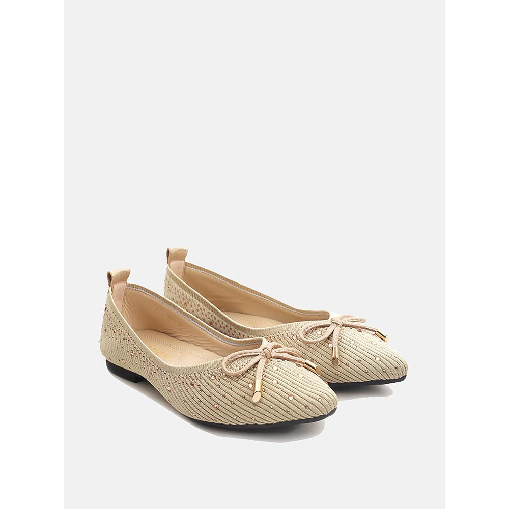 PAZZION Women's Almond Gianna Embellished Ballerina