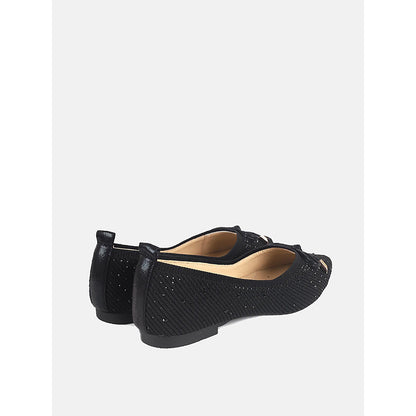 PAZZION Women's Black Gianna Embellished Ballerina