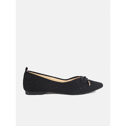 PAZZION Women's Black Gianna Embellished Ballerina
