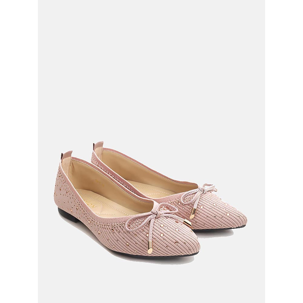 PAZZION Women's Pink Gianna Embellished Ballerina