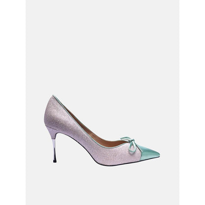 PAZZION Women Light Pink Glitter Shimmer Elegant Pump Heels