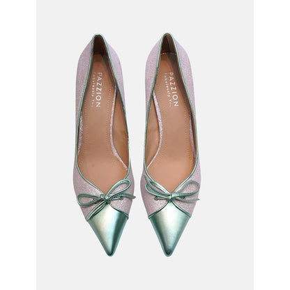 PAZZION Women Light Pink Glitter Shimmer Elegant Pump Heels