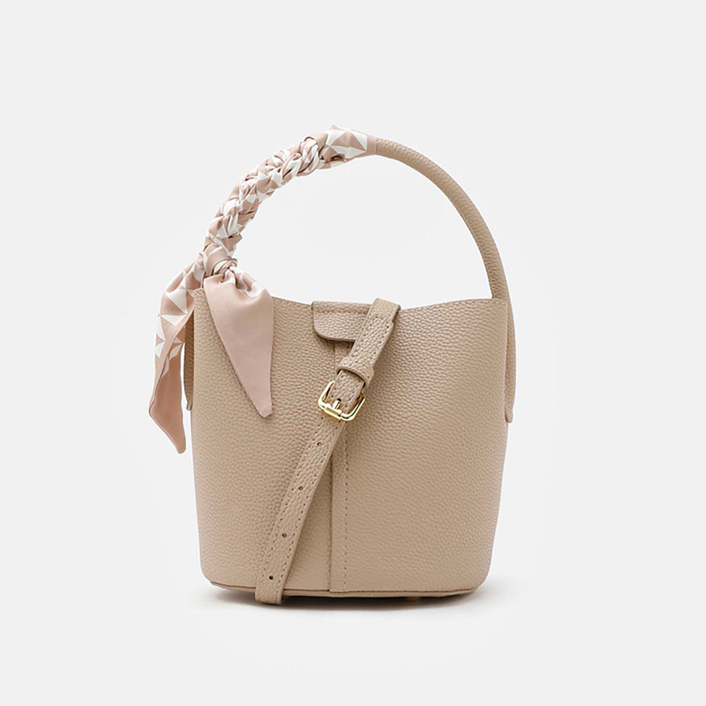 PAZZION Women's Fresco Leather Sling Bag- Almond