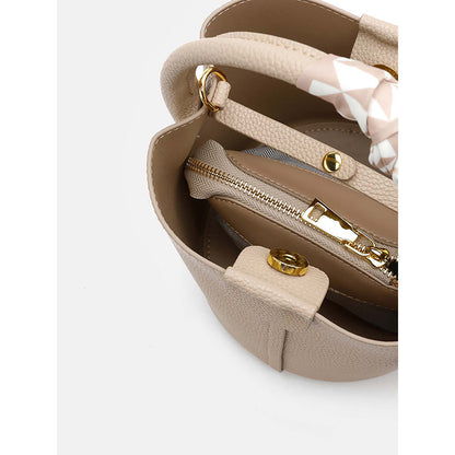 PAZZION Women's Fresco Leather Sling Bag- Almond