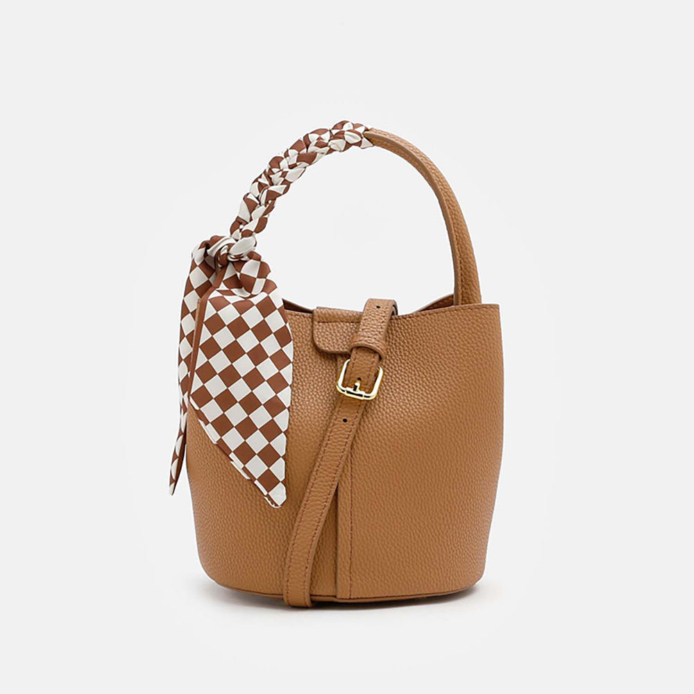 PAZZION Women's Fresco Leather Sling Bag- Brown