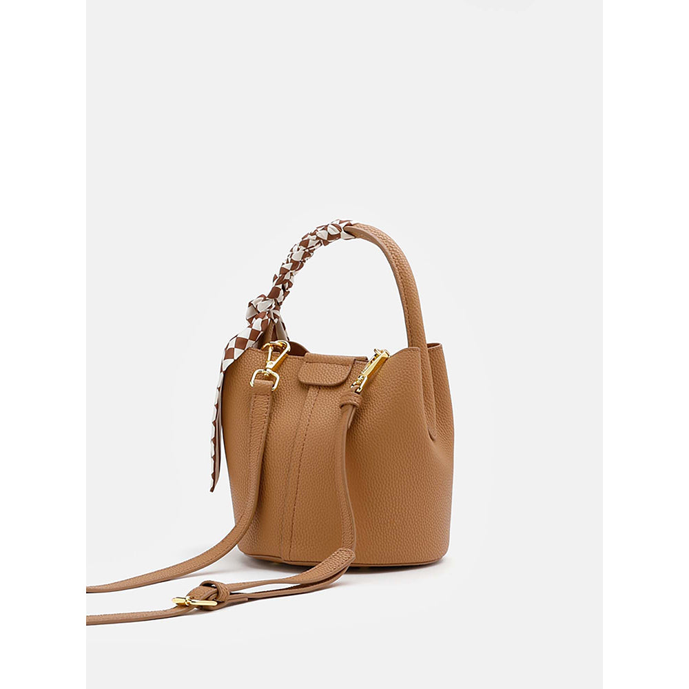 PAZZION Women's Fresco Leather Sling Bag- Brown