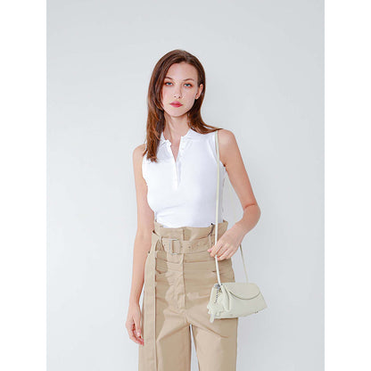 PAZZION Women's Cross Body Sling Bag- White