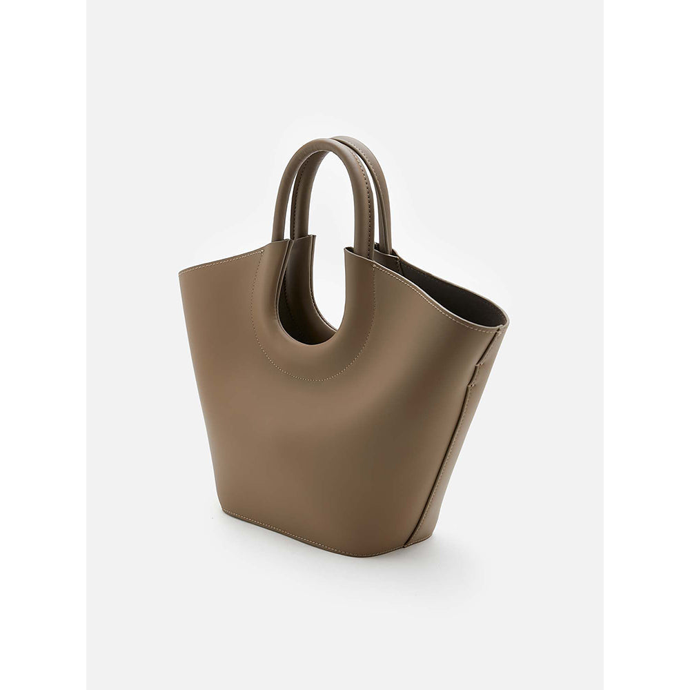 PAZZION Women's Fabiola Leather Handbag- Brown