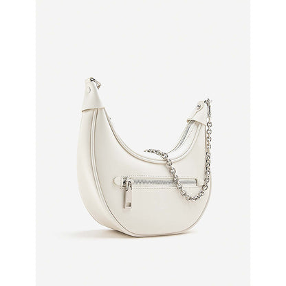 PAZZION Women's Chang Crescent Shoulder Bag- White