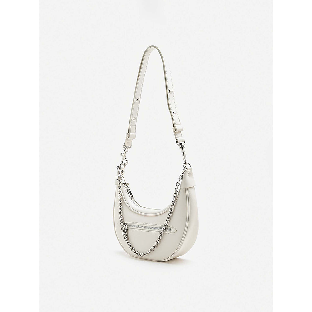 PAZZION Women's Chang Crescent Shoulder Bag- White