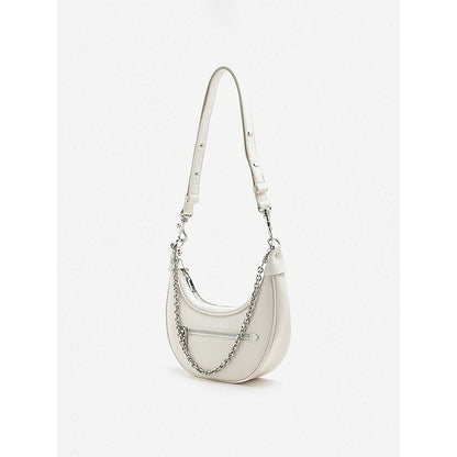 PAZZION Women's Chang Crescent Shoulder Bag- White