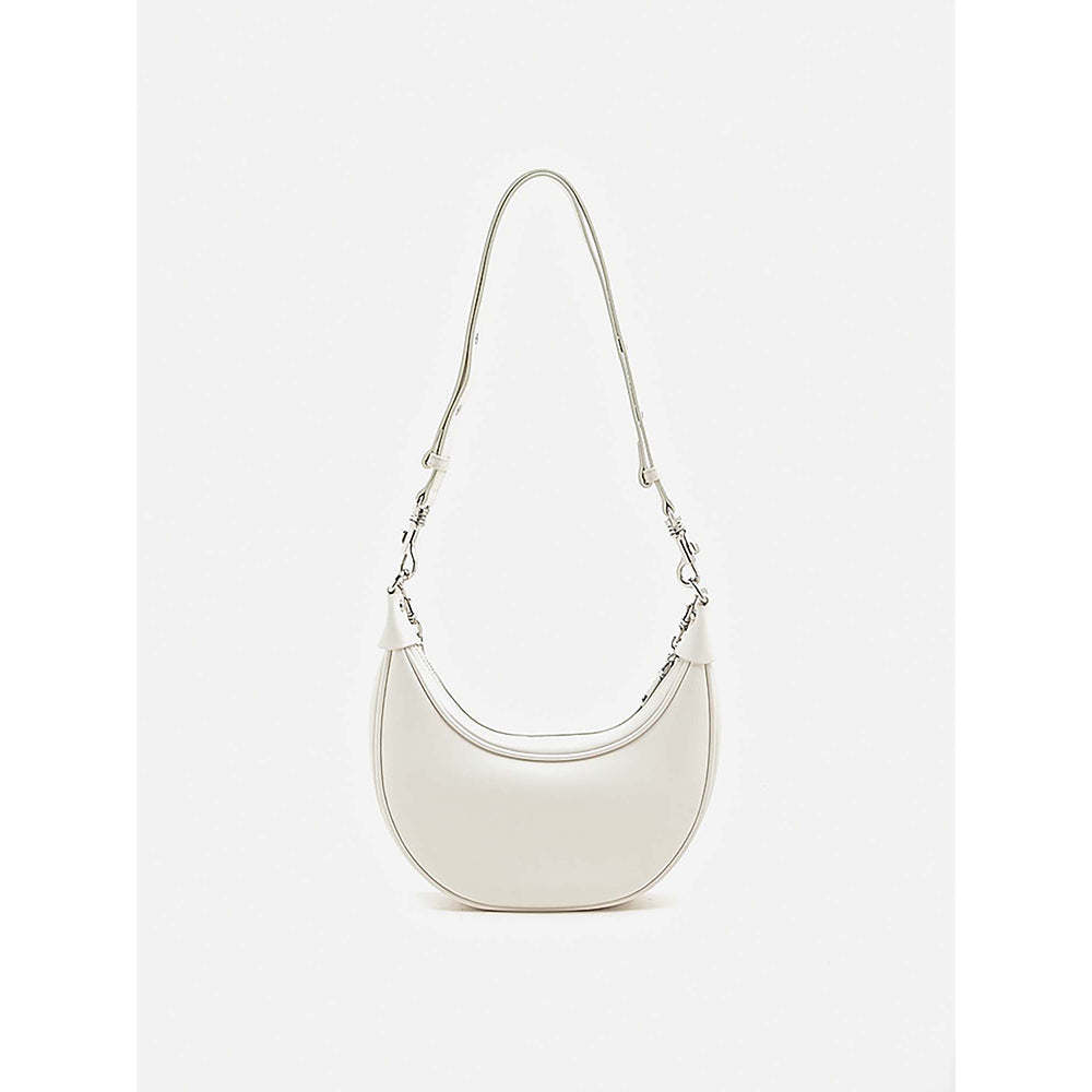 PAZZION Women's Chang Crescent Shoulder Bag- White