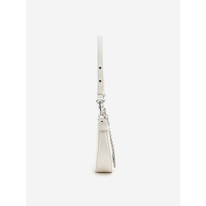 PAZZION Women's Chang Crescent Shoulder Bag- White