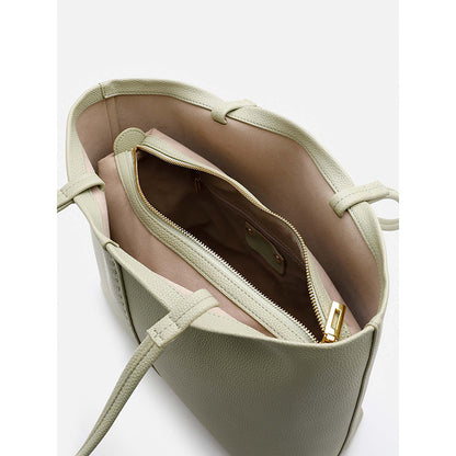 PAZZION Women's Tote Bag with Scarf- Green