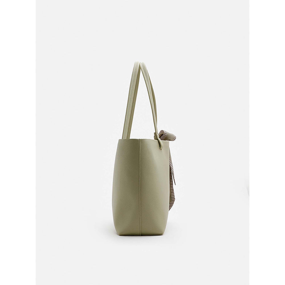 PAZZION Women's Tote Bag with Scarf- Green