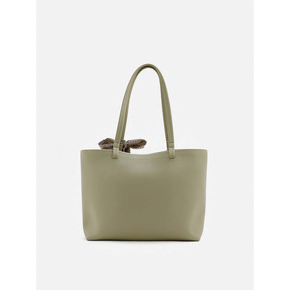 PAZZION Women's Tote Bag with Scarf- Green