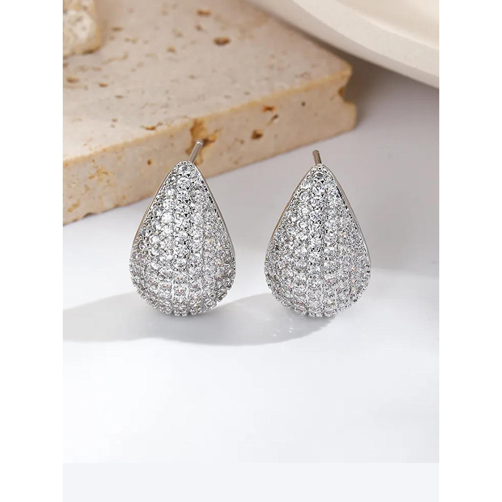 Peachy Accessories Mini Silver Dazzling Stud Drop Earrings