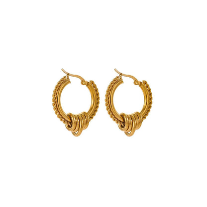 Peachy Accessories Classic Chic Hoop Earrings 18K Gold Plated