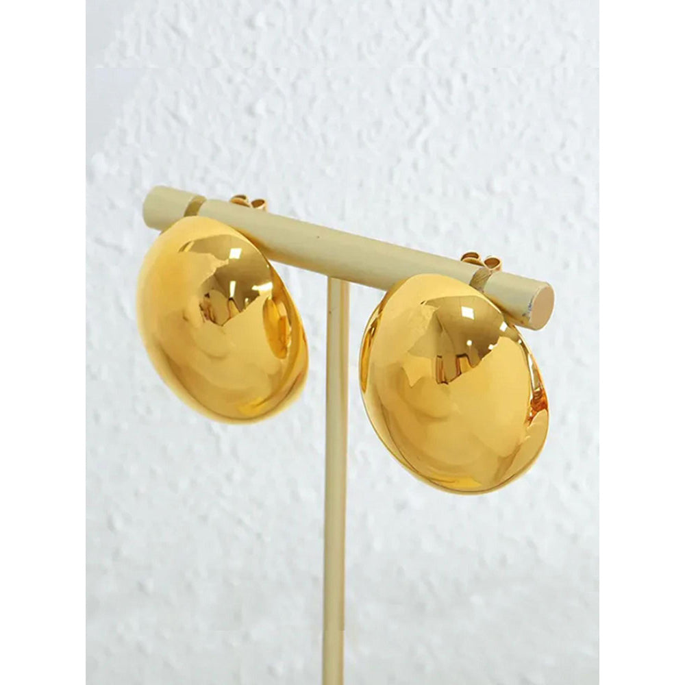 Peachy Accessories Large Iconic Oval Earrings - 18K Gold Plated
