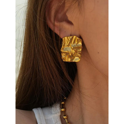 Peachy Accessories Exquisite Abstract Textured Earrings - 18K Gold Plated