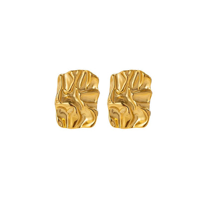 Peachy Accessories Exquisite Abstract Textured Earrings - 18K Gold Plated