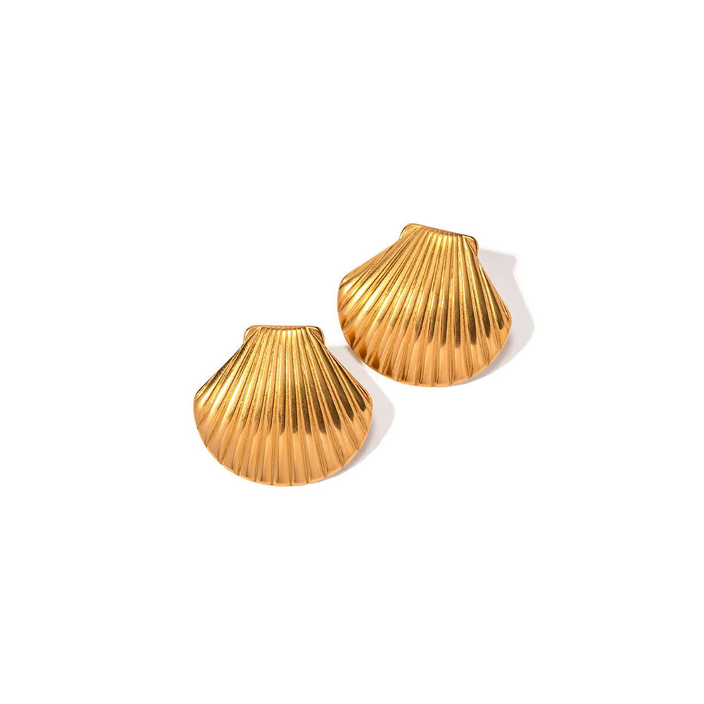 Peachy Accessories Classic Shell Earrings - 18K Gold Plated