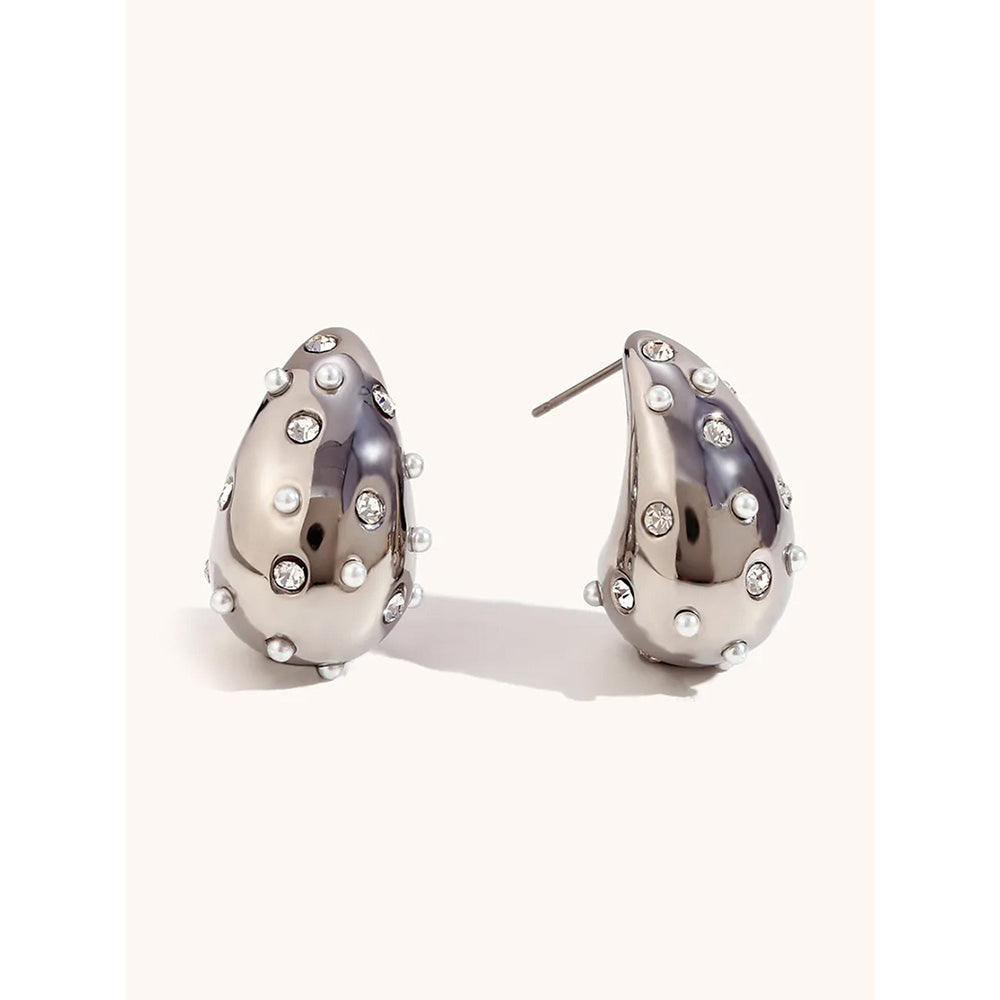 Peachy Accessories Exquisite Silver Drop Earrings