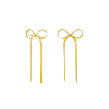 Peachy Accessories 18K Gold Plated Bow Drop Earrings